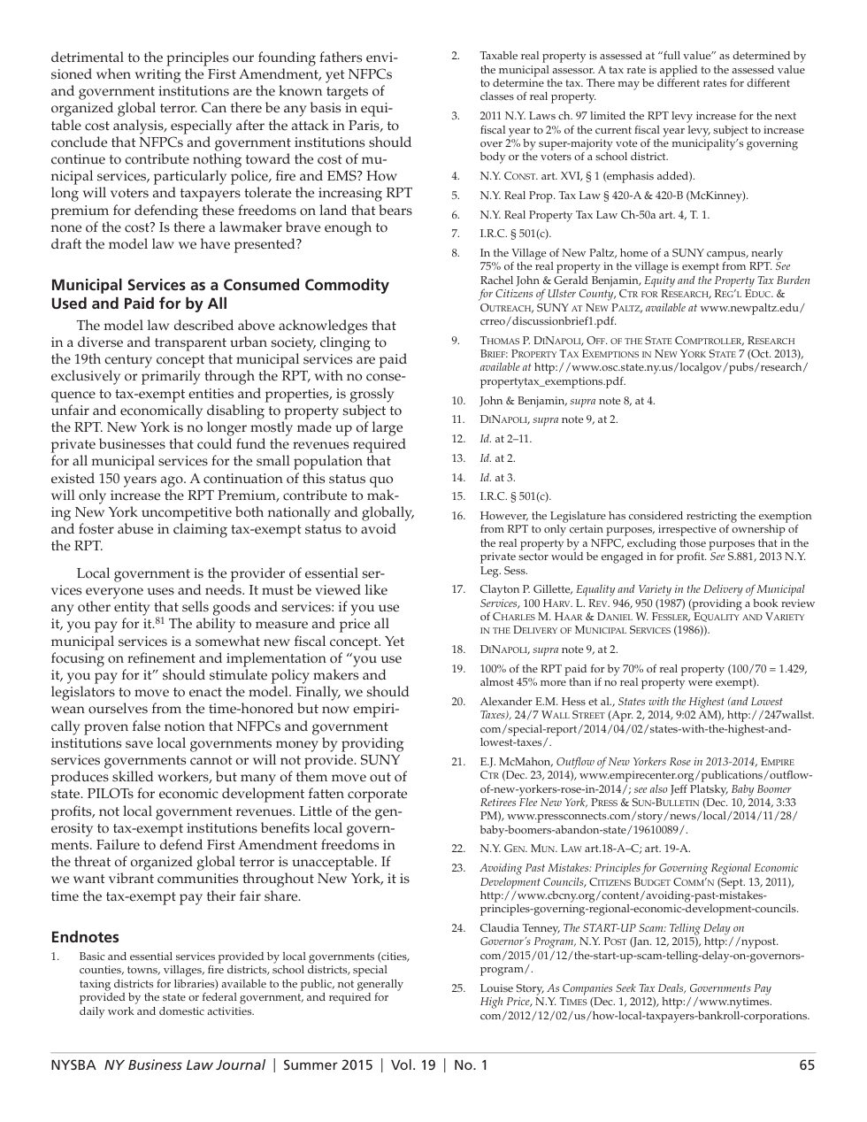 Page 65 of the 2015 NYSBA article co-written by Matthew K. Mobilia.